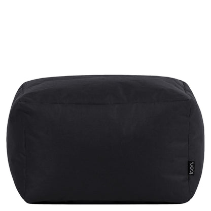 Bean Bag Bazaar Outdoor Bean Bag Footstool with Filling Included, Black