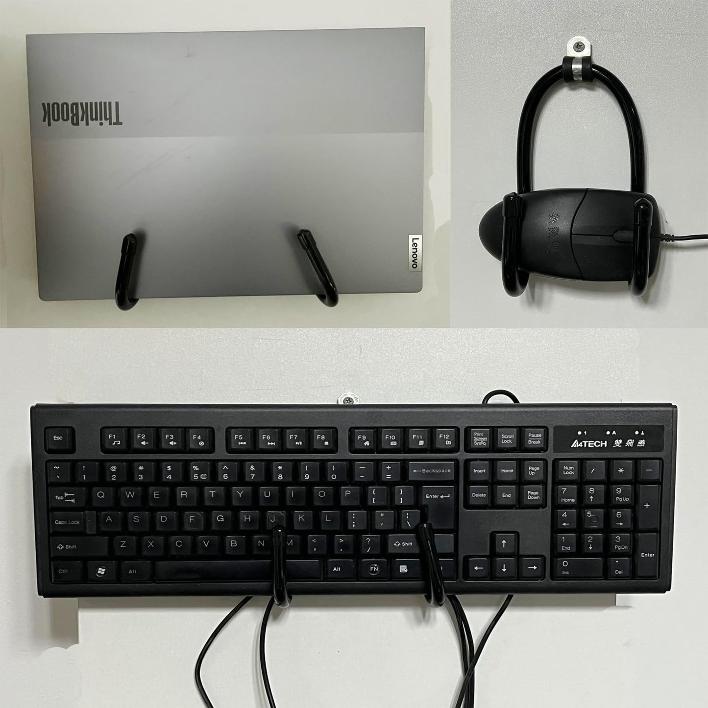 Laptop Wall Mount, Adjustable Universal Storage Organizer for Laptops, MacBook, Keyboard, Tablets, Mouse, iPad and More for Office and Home