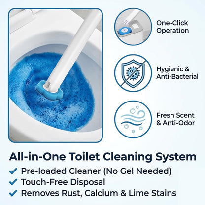 Disposable Toilet Cleaning System, Toilet Brush Wand with 36 Refill Sponges, Pre-loaded Cleaner Heads for Deep Scrubbing and Deodorizing