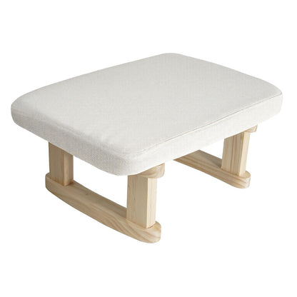 Margolongte Foot Stool, Pouffe Footstool with Removable Cover, Linen Fabric Small Footstool with Cushion