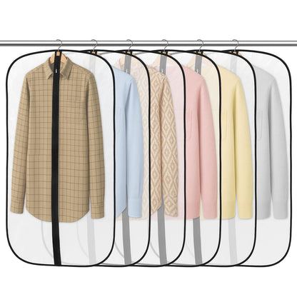 6 Pack Garment Bags, PEVA Translucent Clothes Covers, Suit Bag 40in