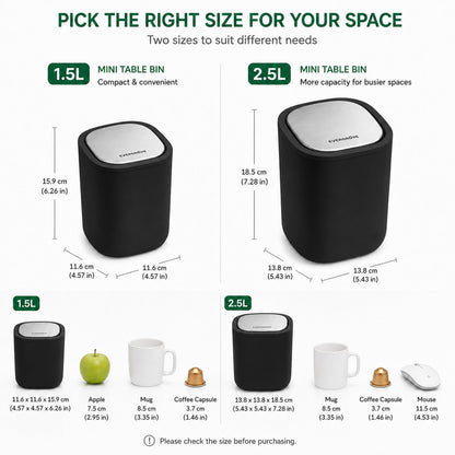 EverGrove Mini Table Bin,Desktop Trash Can