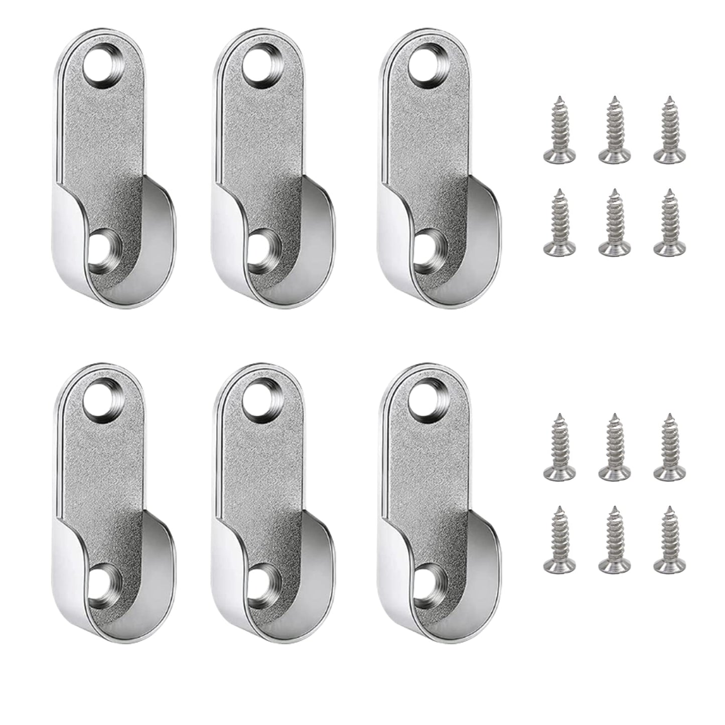 Oval Wardrobe Hanging Rails Fittings Wardrobe Pole Fitting with12pcs Screws