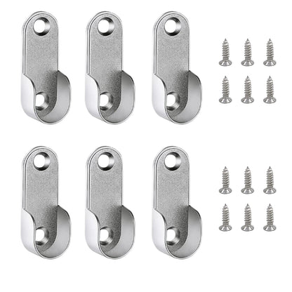 Oval Wardrobe Hanging Rails Fittings Wardrobe Pole Fitting with12pcs Screws