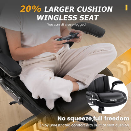 COLAMY Big and Tall Office Chair 400lbs, PU Leather Executive Office Chair for Heavy People