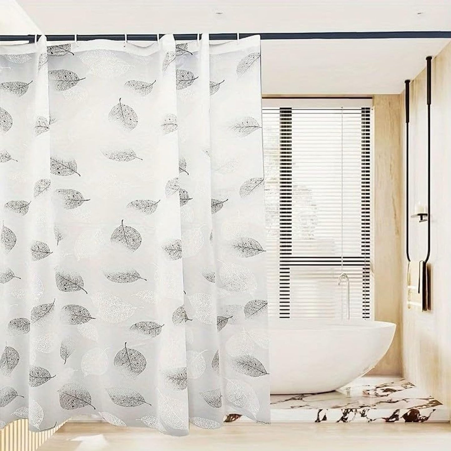FSTIANXIA Shower Curtain for Bathroom,PEVA Fabric Curtain Bathroom Curtain with Grommets & Hooks,Washable Mould Proof Mildew Resistant
