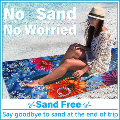 JAODFK Microfibre Beach Towel 71"X32" Quick Dry Lightweight Sand Free Large Thin Towels Travel Essentials For Adults Womens Swim Bath Accessories