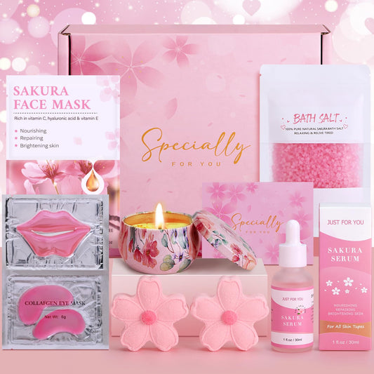 Birthday Pamper Gifts For Women, Sakura Skin Care For Teenage Girls, Presents For Friend Mum Sister, Relaxation Ladies Gift Care Package Christmas