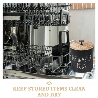 BESPORTBLE Dishwasher Pod Holder with Lid Round Dishwasher Tablet Storage Container for Laundry Laundry Tablet Container Storage Bin with Lid for