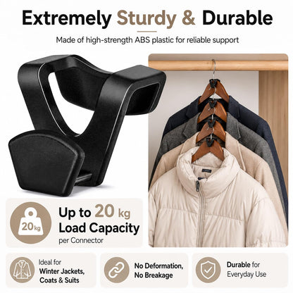 HOUSE DAY Space Saving Hangers 60 Pack, Smart Hangers for Clothes, Black