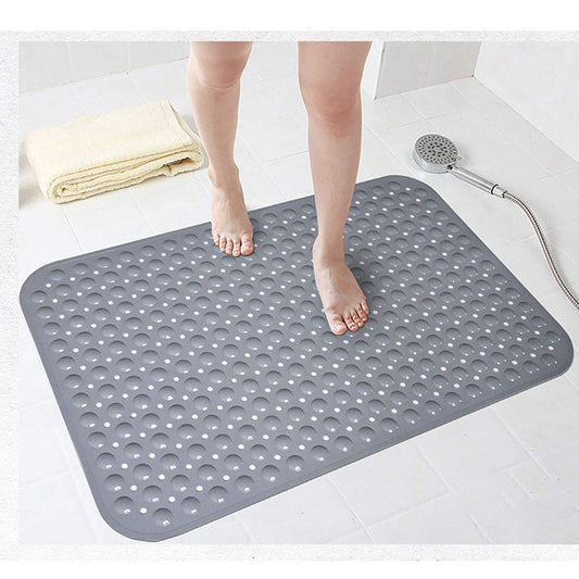 Bathsafe Extra Wide 90x60CM Non-Slip Soft Bath Mat Anti Slip TPR Shower Mat with Strong Suction Cups Non Skid Mats for Bathroom Toilet Hotel,