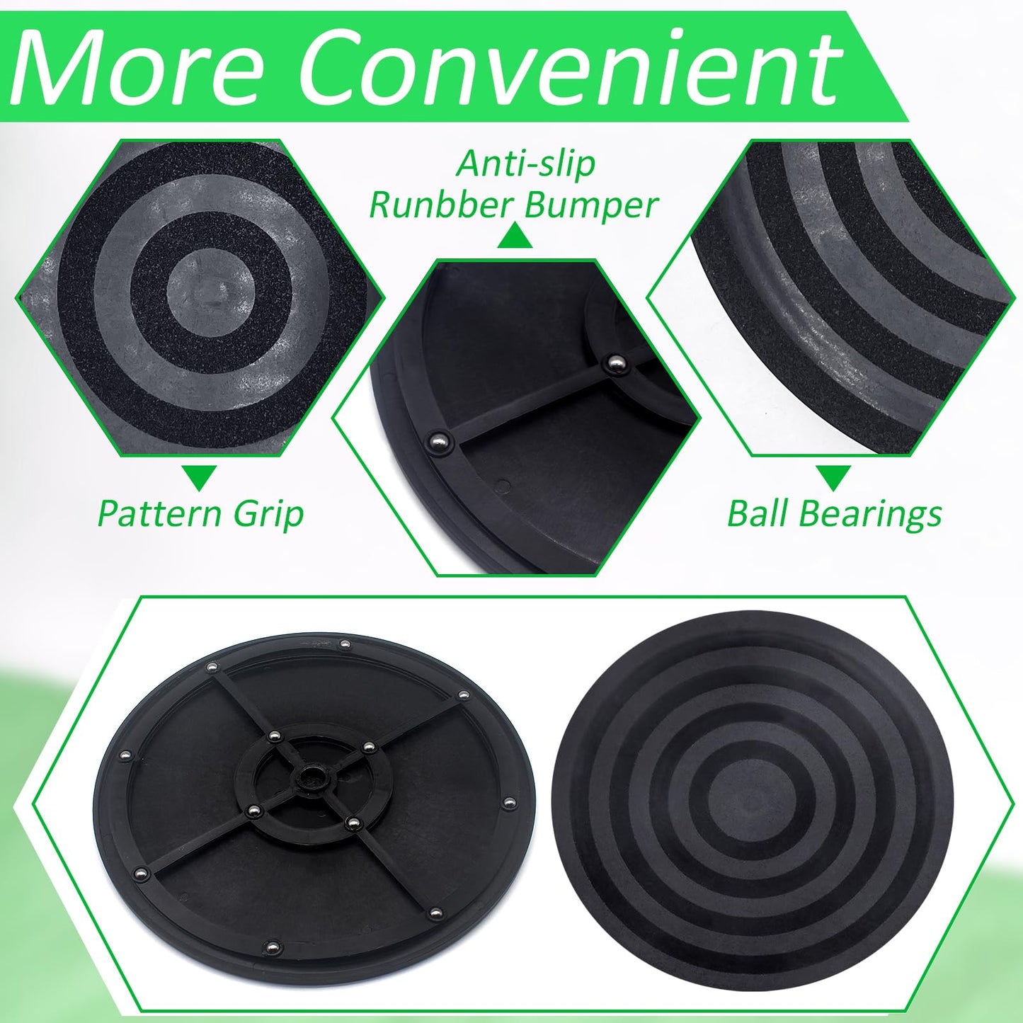 Cinvo Turntable Rotating Caster Spinner Non Skid Lazy Susan Heavy Duty 360˚ Rotating Swivel Stand for Model Base/Potted Plants/TV/Monitors/Craft