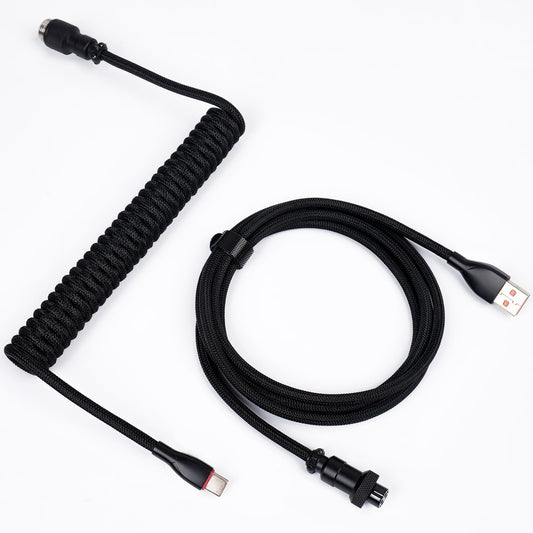Sikai Coiled Keyboard Cable, USB C Aviator Cable for Mechanical Keyboard, Type C to USB A Coiled Cable for PC Gaming Keypad HyperSpeed Line with 8KHz