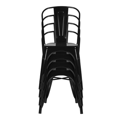 hjh OFFICE 645020 Chair VANTAGGIO COMFORT metallic black stackable sturdy