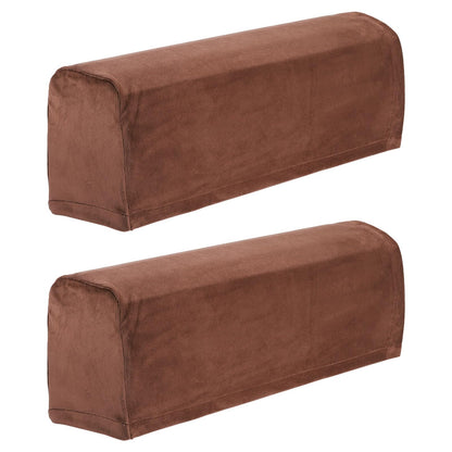 sourcing map Stretch Sofa Armrest Covers Coffee 2 Pcs