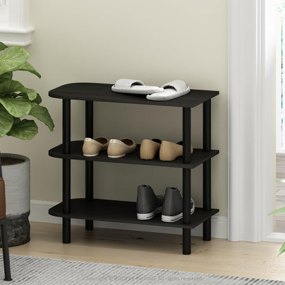 Furinno TURN-N-TUBE Shoe Rack, 3-Tier Shoe Organizer, Shoe Rack Storage with Curved Freestanding Organizer, 29.72 x 59.94 x 55.63 cm