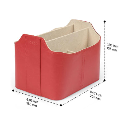 LONDO Leather Remote Control Organizer Caddy with Tablet Holder - 4 Pockets - Fits Apple TV, Roku, iPad