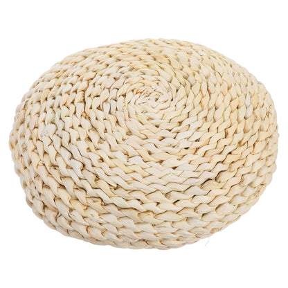 CAXUSD Round Straw-Woven Breathable Yoga Meditation Mat