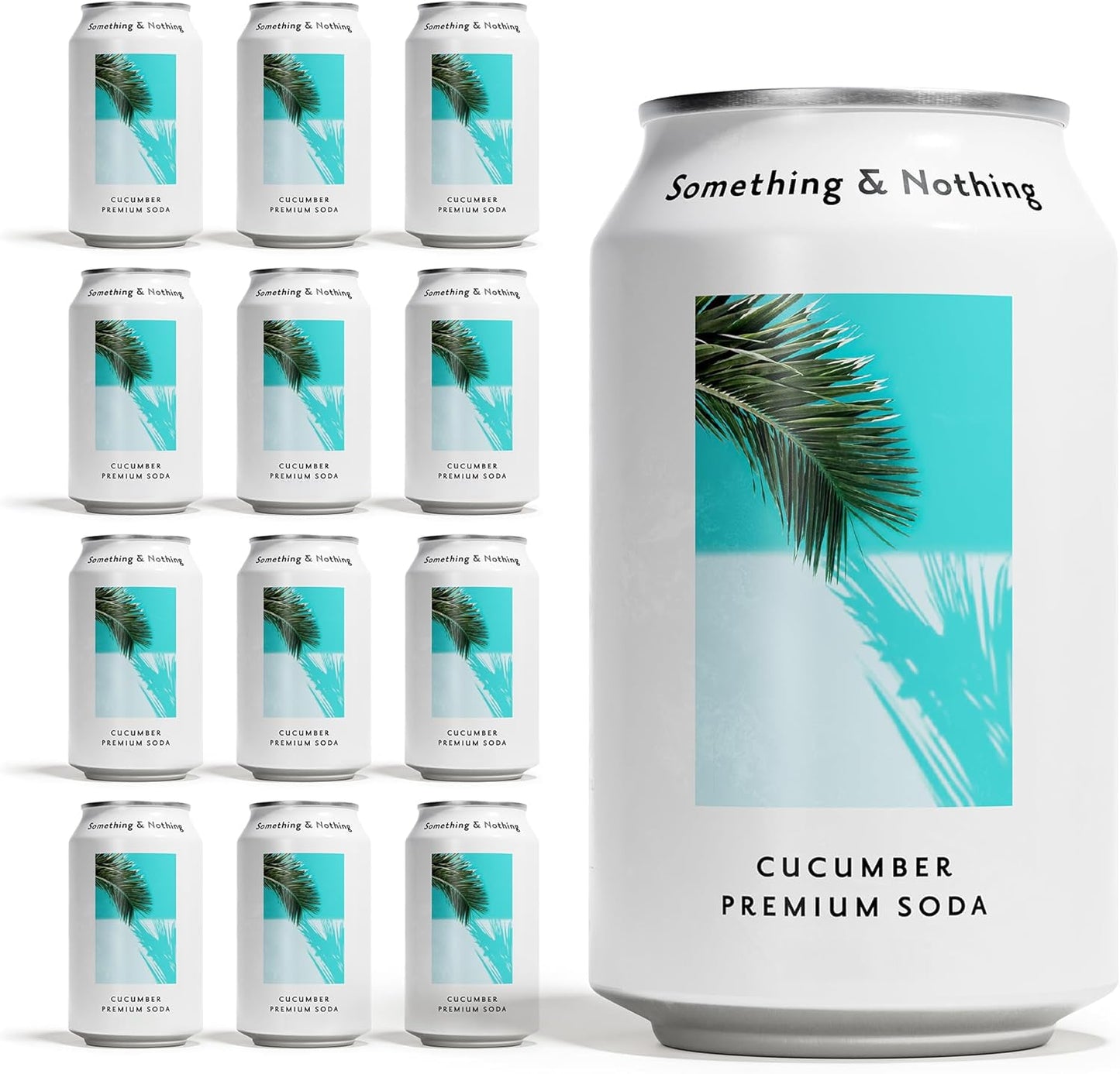 Something & Nothing Cucumber Flavoured Sparkling Water, 12x 330ml Cans | Lightly Carbonated Fizzy Soda Waters Infused with Added Grape & Lemon Juice |