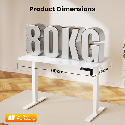 WALKINGDESK Electric Standing Desk, 100 x 60 cm, White
