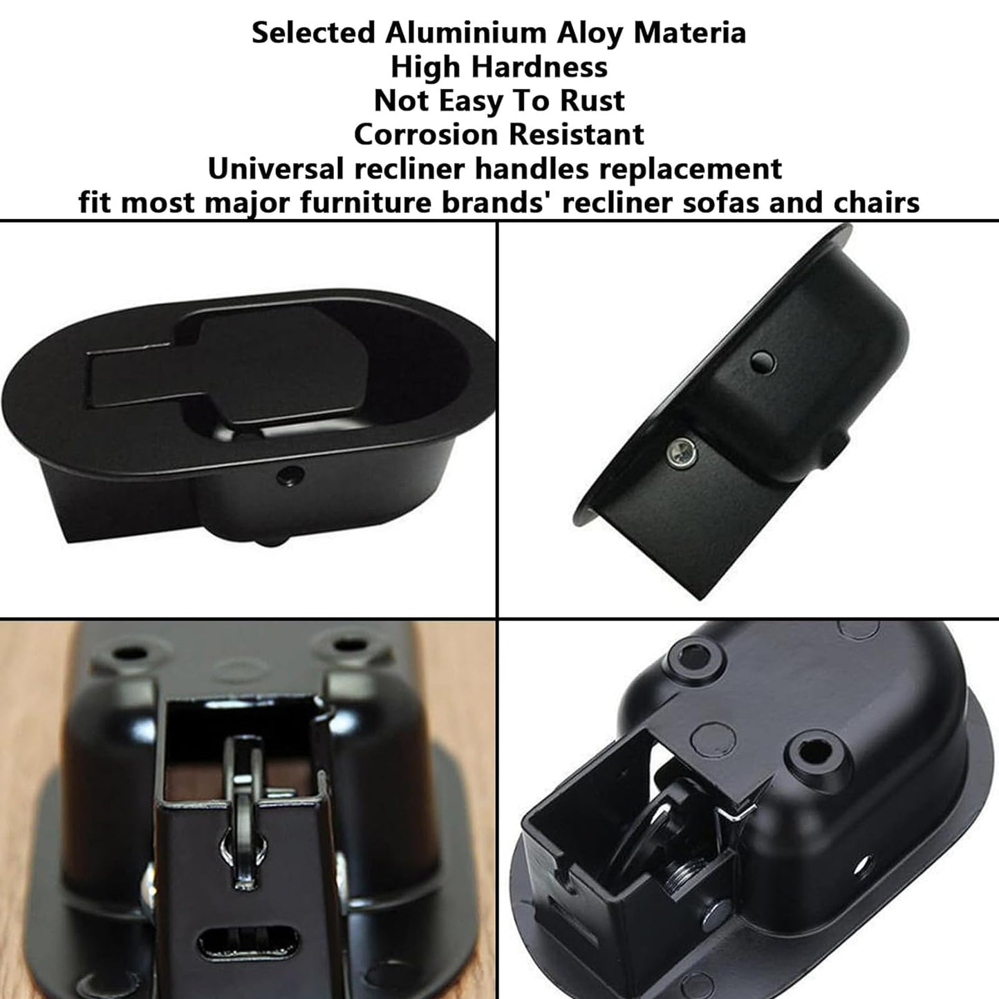 Wjelet Universal Recliner Cable Replacement - 2 Pcs Black Recliner Handle Pull Handle for Sofa Chair, Fits Ashley Major Recliner Brands