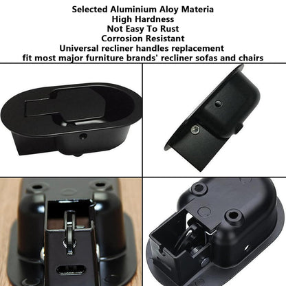 Wjelet Universal Recliner Cable Replacement - 2 Pcs Black Recliner Handle Pull Handle for Sofa Chair, Fits Ashley Major Recliner Brands