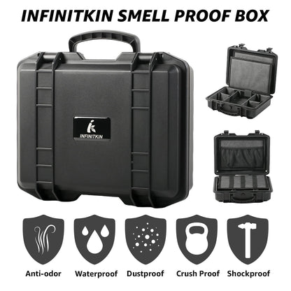INFINITKIN Smell Proof Box, Large Airtight Stash Box with Combination Lock – Waterproof & Durable Smell Proof Container for Travel & Home