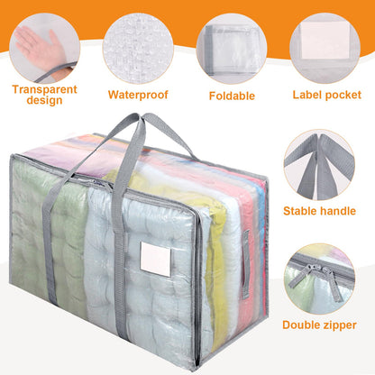 Dntorx 8 Pack 105L Moving Bags Clothes Storage Bags Drom Packing Box, Grey