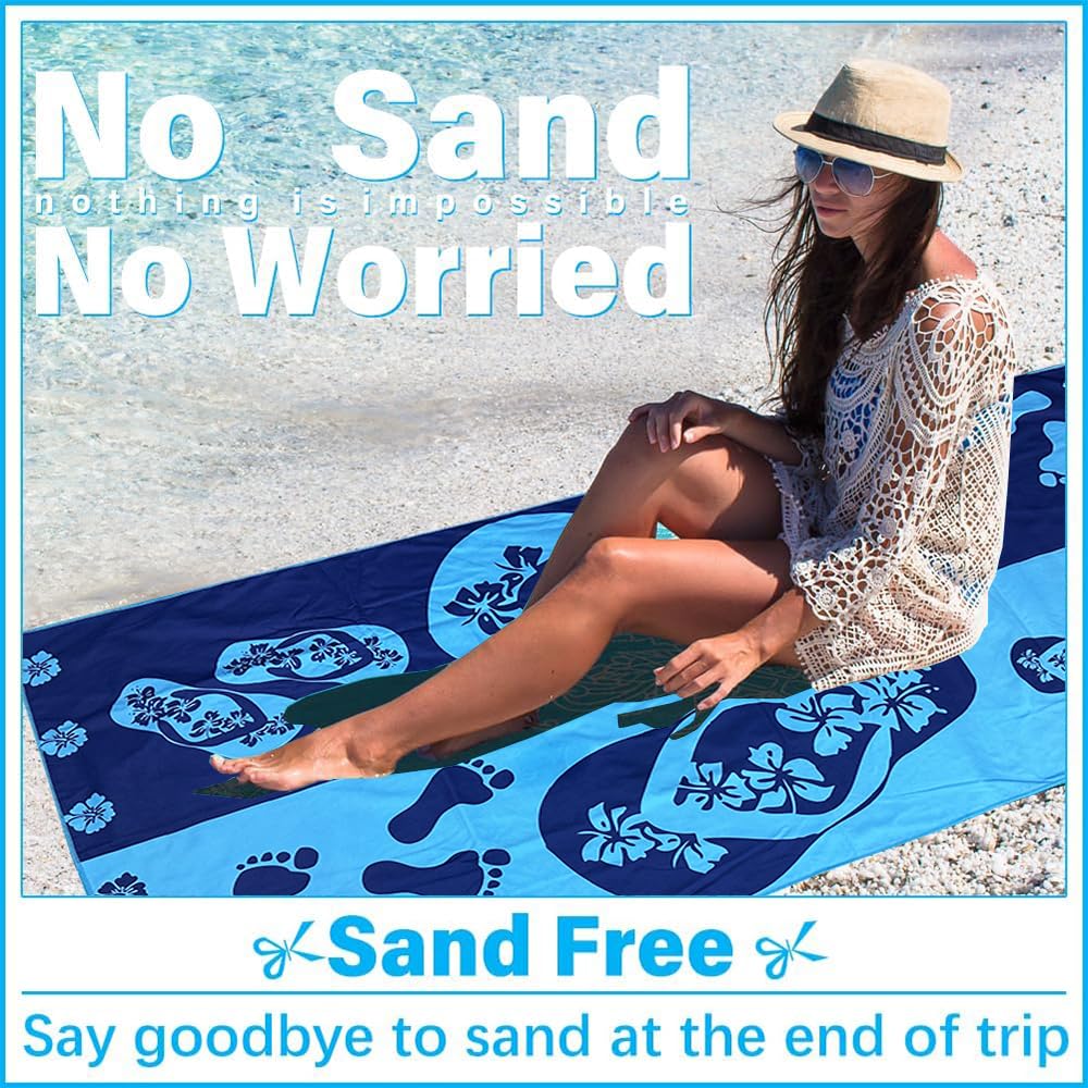JAODFK 2 Pcs Microfibre Beach Towel 71"X32" Quick Dry Lightweight Sand Free Extra Large Turtle Towels Travel Essentials For Adults Womens Swim Bath