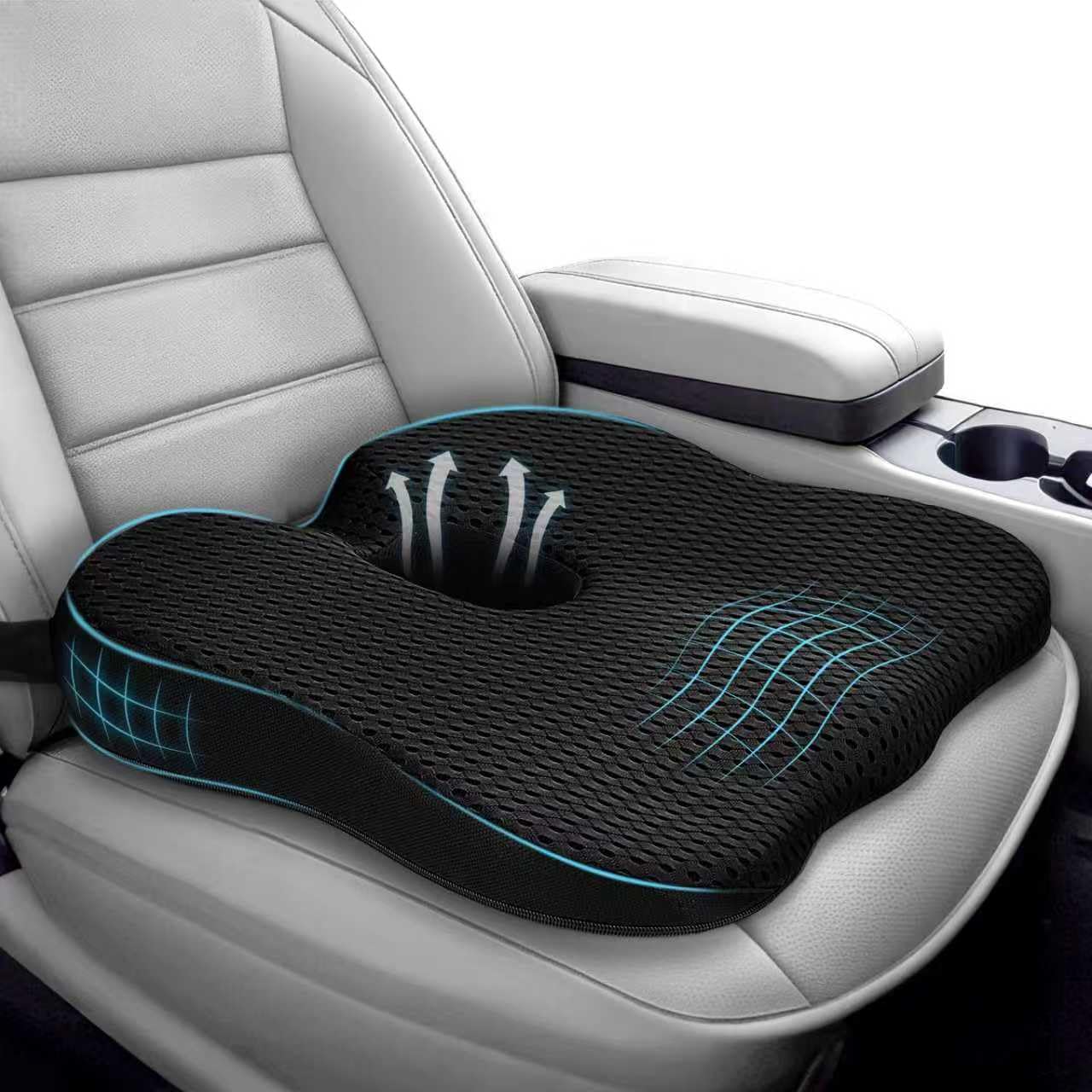 Arbanith Car Seat Cushion for Driving – Ergonomic Wedge Memory Foam Booster