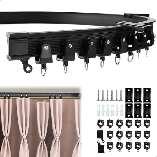 Flexible Curtain Rail, Curtain Rail, Ceiling Mounting, Curved with Mute Rollers, Curtain Rail for Windows, Curtains, Room Divider, RV for Ceiling