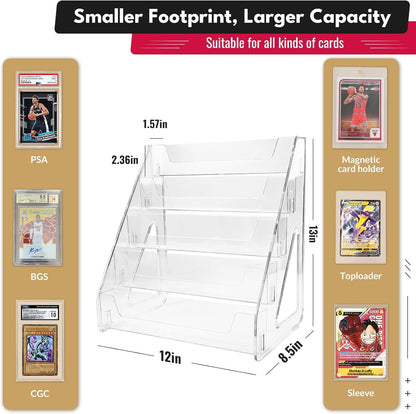DIRXVMC Trading Card Display Stand, Vertical Holder for Baseball Basketball Sports Graded Card Display Stand Tabletop for PSA BGS SGC Slabs
