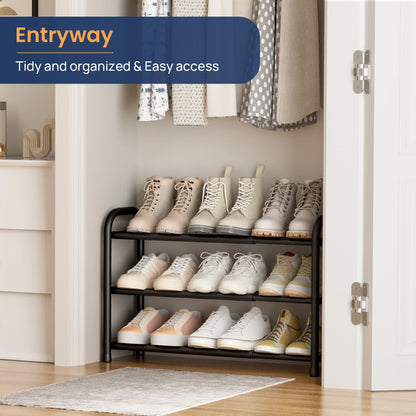 ENJOYBASICS Expandable Shoe Rack, 3 Tier Adjustable Shoe Storage Shelf