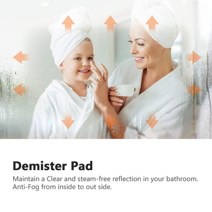 EMKE 450 X 600 mm Backlit Illuminated Bathroom Mirror, Wall Mounted Multifunction Bathroom Vanity Mirror with LED Lights and Demister Pad,