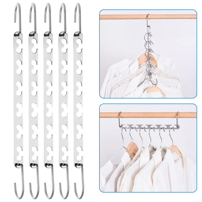 RAINBERG 10 Pack Metal Magic Hangers Space Saving Hangers Closet Space Saving Wardrobe Clothing Hanger Organizer, Updated Hook Design. (10)