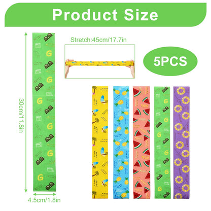 Ignara 5 Pcs Beach Towel Bands for Sun Loungers, Elastic Sunbed Towel Straps Windproof Non-Slip Beach Chair Towel Holders for Cruise Deck Chairs
