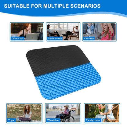 Juroof Gel Seat Cushion For Long Sitting With Non-Slip Covers,Soft & Breathable For Chair,Gaming,Car,Office,Desk Chair and Wheelchair,Office Pads