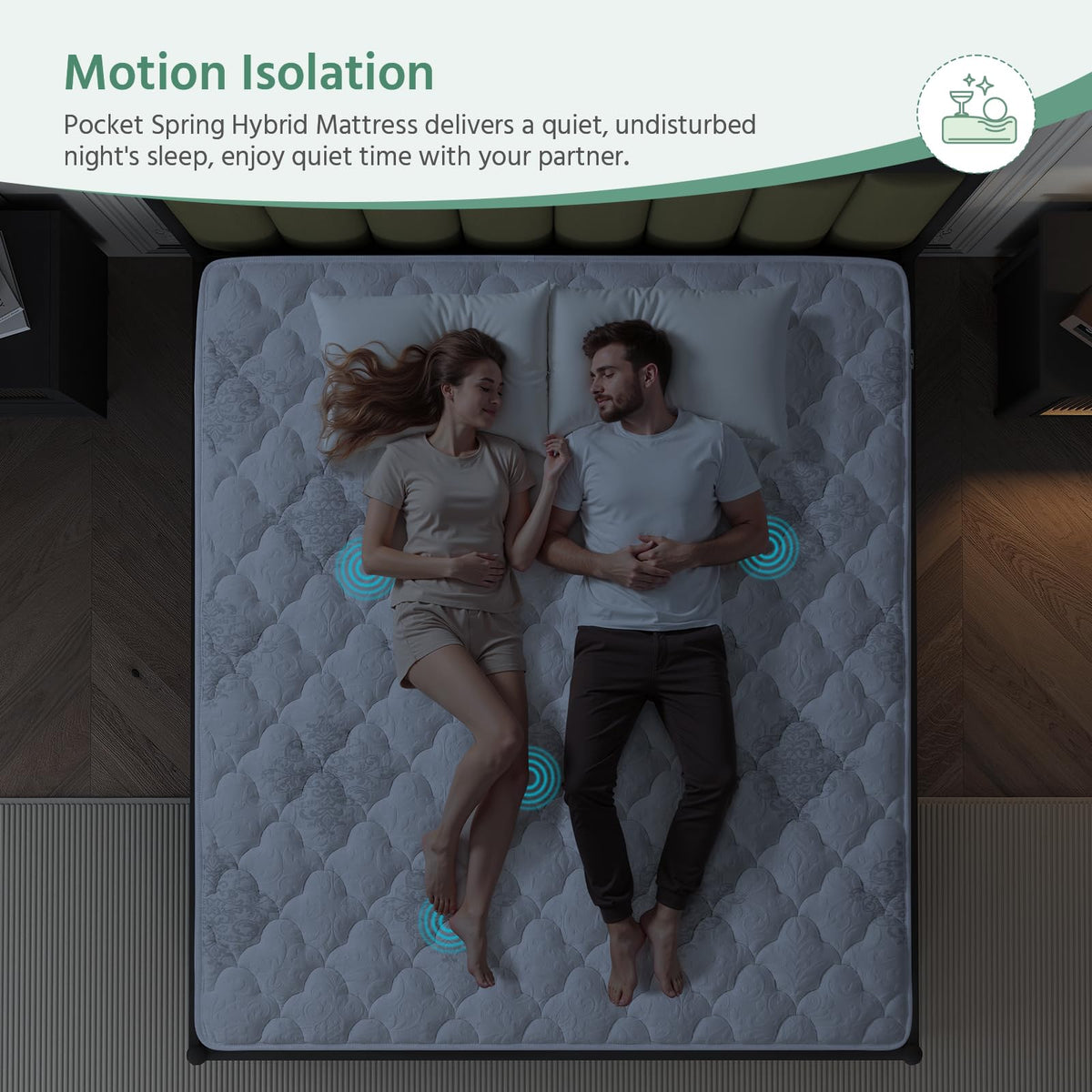 SZsuilong 4ft6 Double Mattress, 11 inch Hybrid Double Size Mattresses Pocket Sprung, 7-Zone Orthpaedic Mattress Medium Firm for Pressure Relief