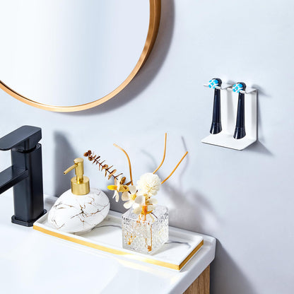 WAYASI Electric Toothbrush Holder Wall Mounted or Desktop, Electric Toothbrush Head Holder, Brush Head Holder for Bathroom (White, Small)