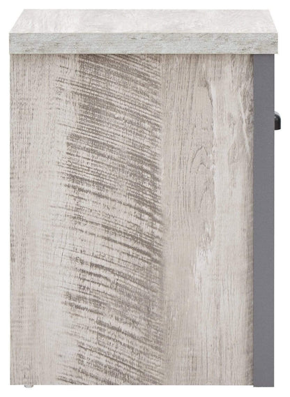 GFW Boston Grey Wood Effect Lamp Table, 1 Drawer Side Table with Storage, Industrial End Table with Chunky 30mm Top