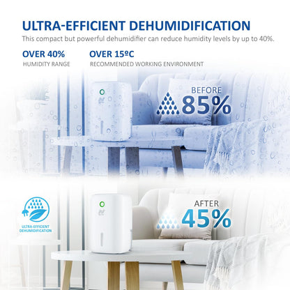 NETTA Dehumidifier 800ml Mini Air Dehumidifier for Damp, Mould, Moisture, Portable and Ultra Quiet for Home, Bathroom, Bedroom, Kitchen, Wardrobe,