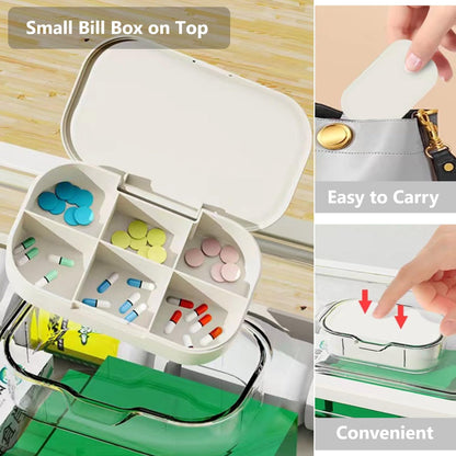 SagTuol Medicine storage, Medicine box, 3-layer Medicine organiser with handle, portable Large Medicine Box, for Home, Office, School, Emergencies