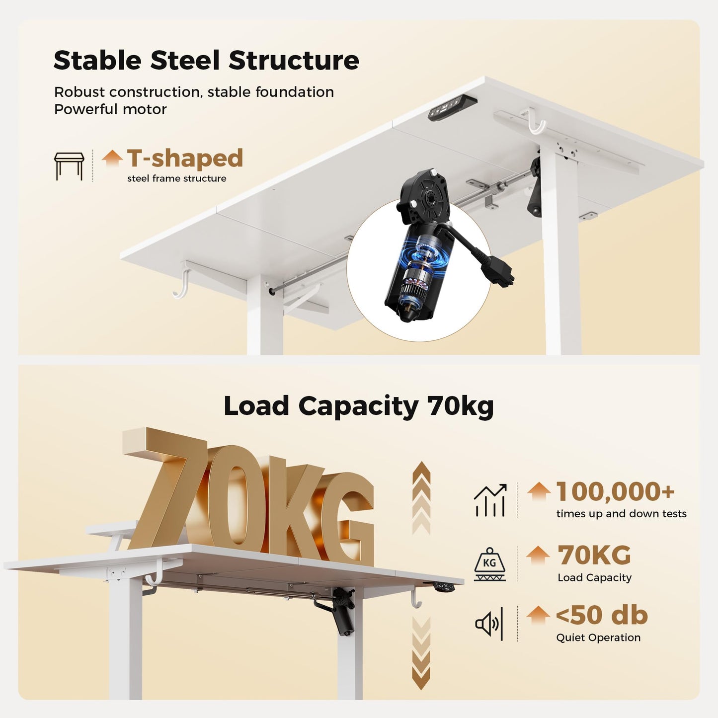 Agilestic Electric Standing Desk, Led & Plug, Movable Monitorstand, 160x80