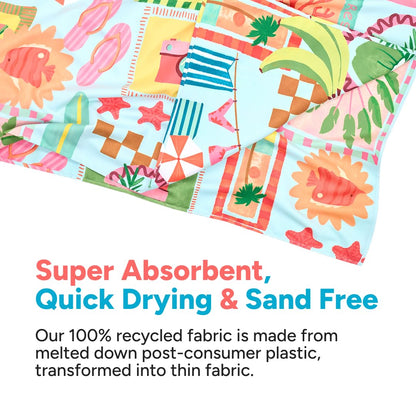 Dock & Bay Quick Dry Beach Towel - Wish You Were Here, Extra Large