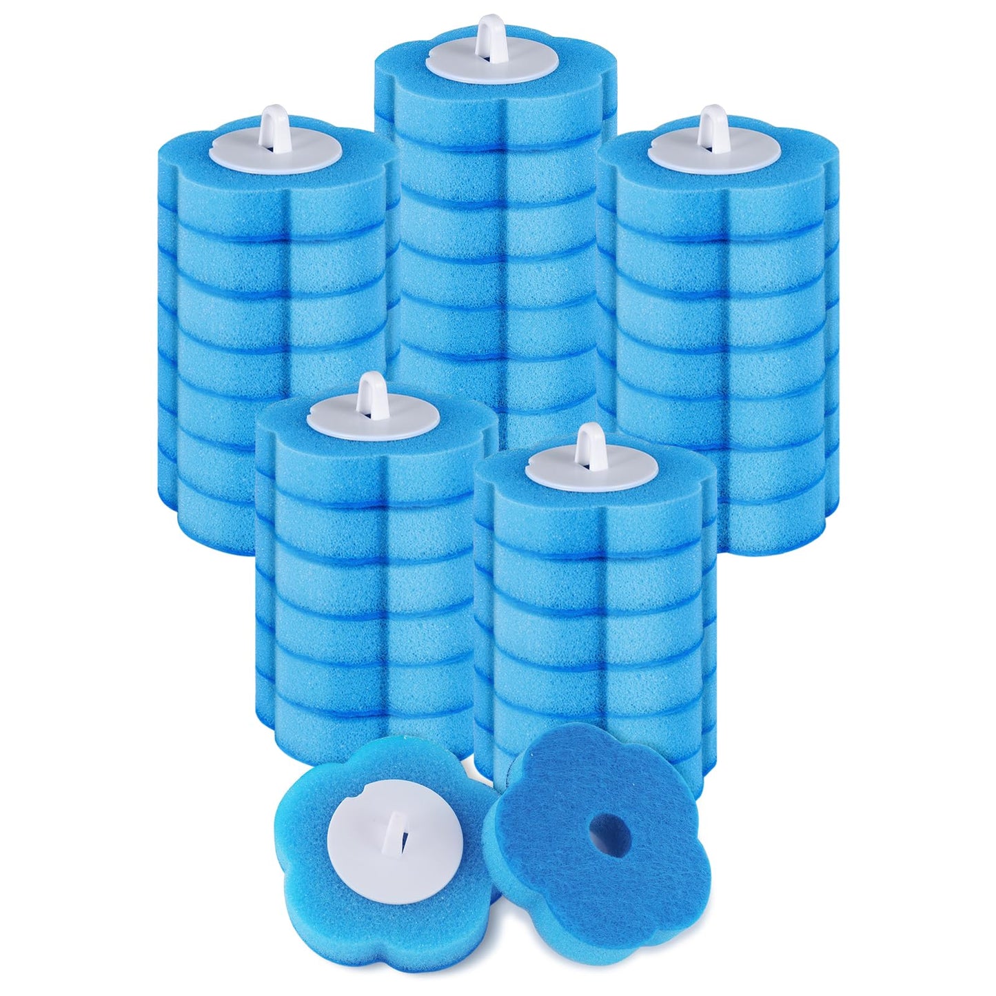 ANOMM 36Pcs Disposable Toilet Brush Replacement Head,Blue-Ocean Fresh Scent