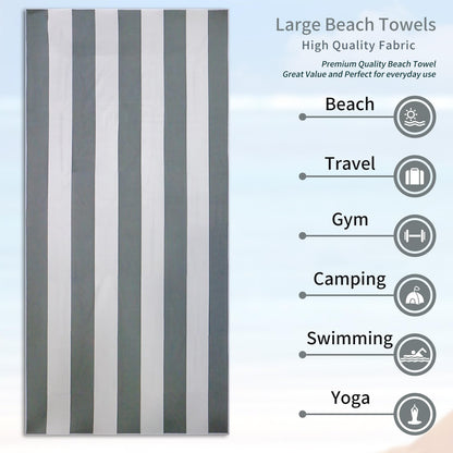 Vorvowry Microfibre Beach Towels for Adults Women Men Extra Large Lightweight Quick Dry Sand Free Travel Towel Double Sided Printing for Swim Sports