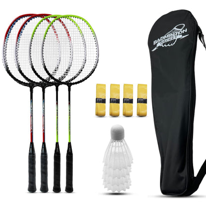 Magicorange Badminton Rackets Set of 4 for Outdoor Backyard Games, Including 4 Racquets,4 Shuttlecocks, 4 Replacement Grip Tapes & 1 Carry Bag