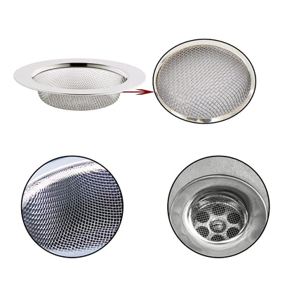 2pcs Stainless Steel Sink and Shower Drain Strainers, 77mm Diameter