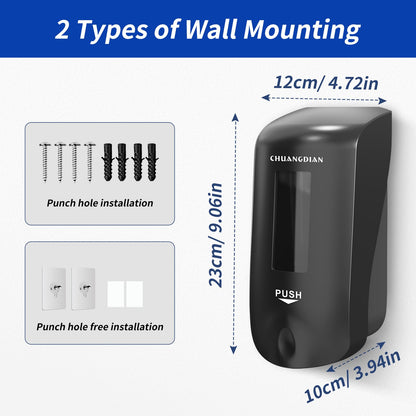 CHUANGDIAN Hand Soap Dispenser Wall Mounted 1000ml, Black