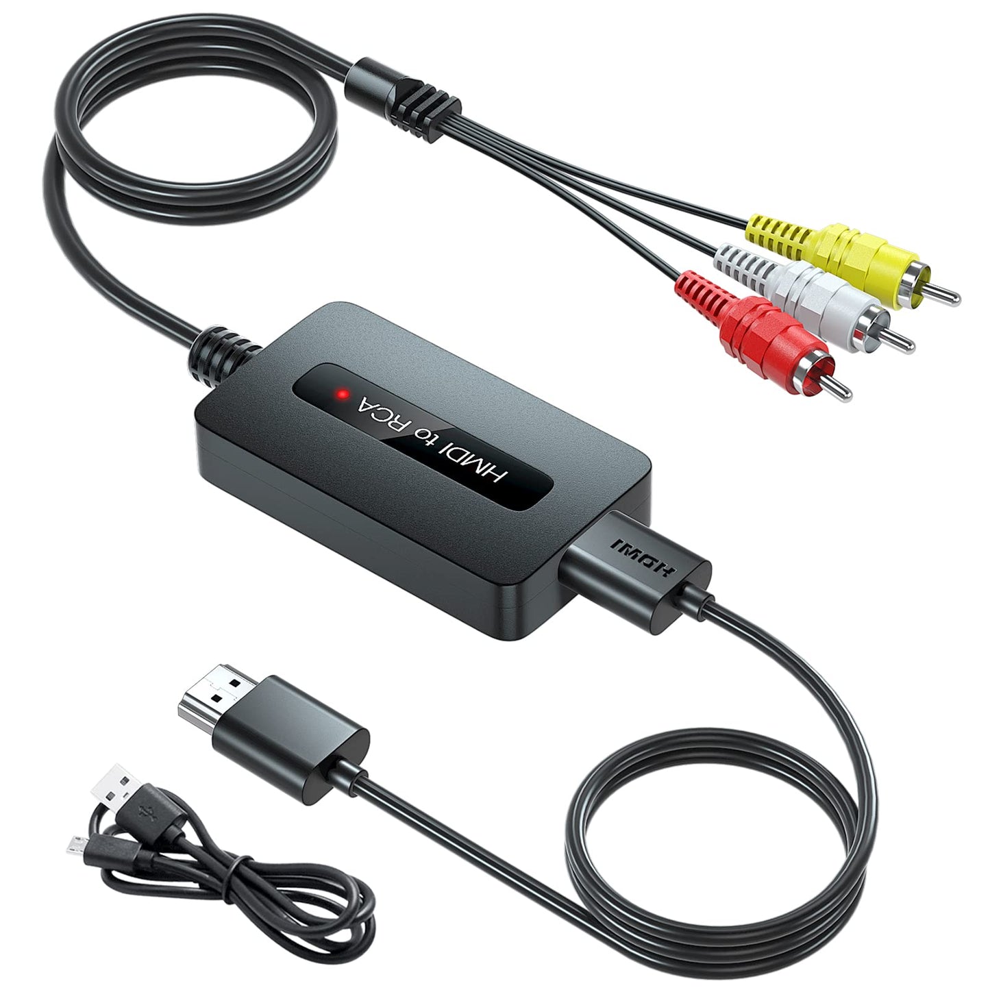 Kirolle HDMI to RCA Converter Cable, HDMI to Composite AV CVBS Converter